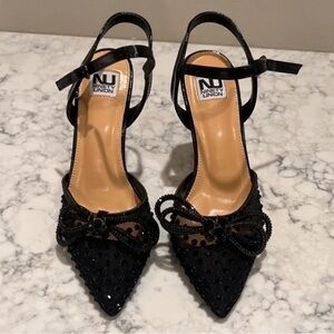 Nina Leonard Black Bow Heels